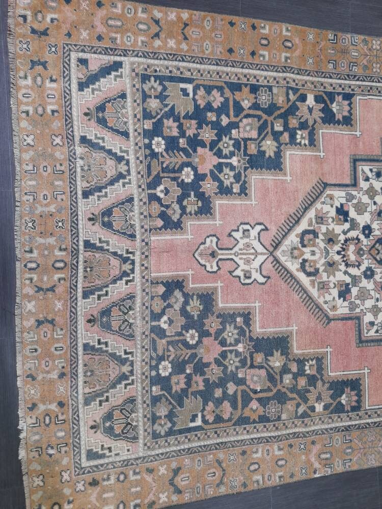 Blue Turkish Runner Rug 6' 1" x 11' 1" Hand-Knotted | No. WR49381