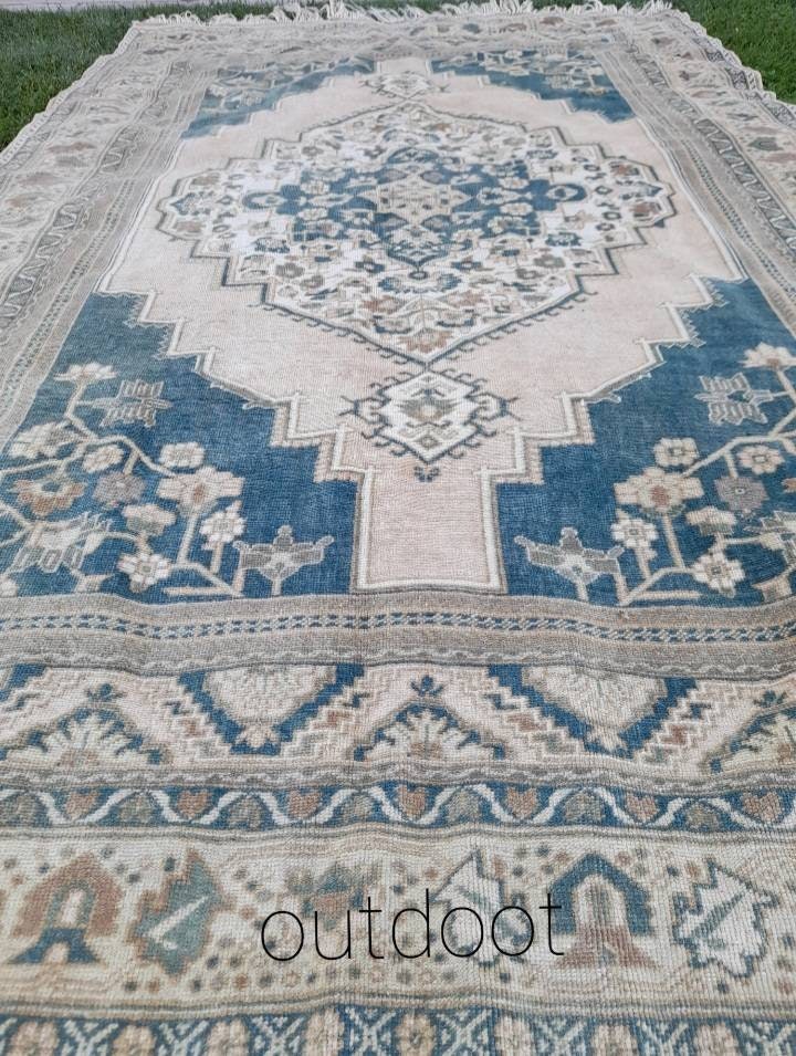 Blue Turkish Runner Rug 6' 1" x 10' Hand-Knotted | No. WR36051