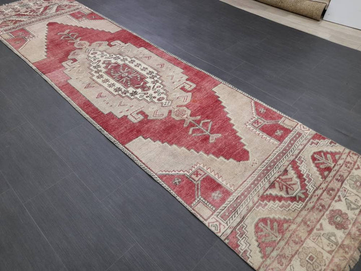Beige Turkish Runner Rug 2' 10" x 10' 11" Hand-Knotted view