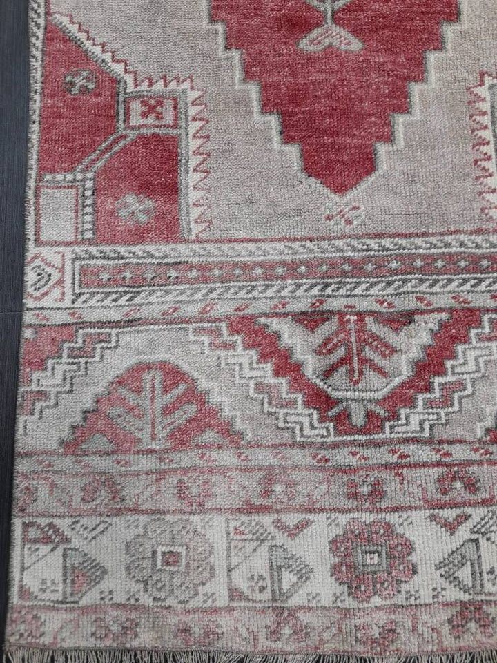 Beige Turkish Runner Rug 2' 10" x 10' 11" Hand-Knotted border