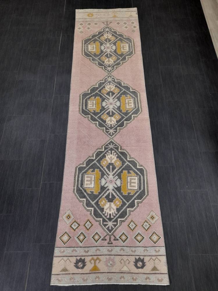 Beige Turkish Runner Rug 2' 9" x 10' 9" Hand-Knotted view 9