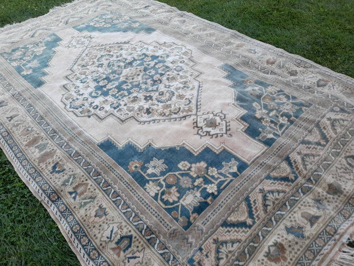 Blue Turkish Runner Rug 6' 1" x 10' Hand-Knotted | No. WR36051