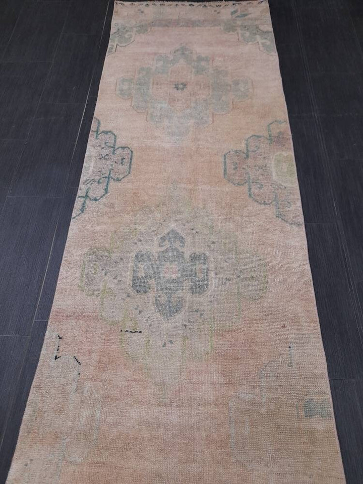 Beige Turkish Runner Rug 2' 7" x 12' 8" Hand-Knotted view 9