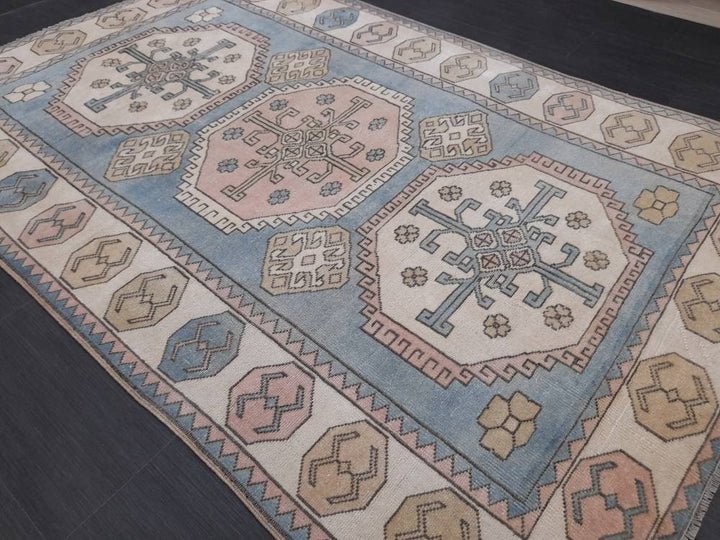 Blue Turkish Oushak Rug 5' 2" x 8' Hand-Knotted | No. WR84821