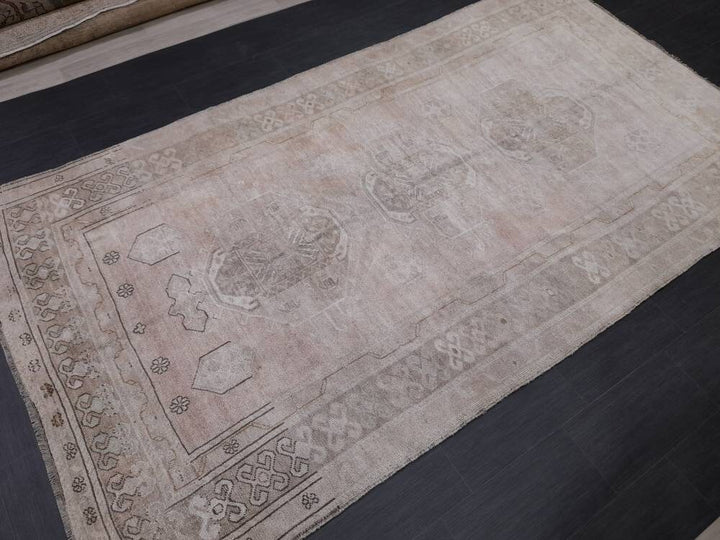 Beige Turkish Runner Rug 5' 10" x 10' 6" Hand-Knotted