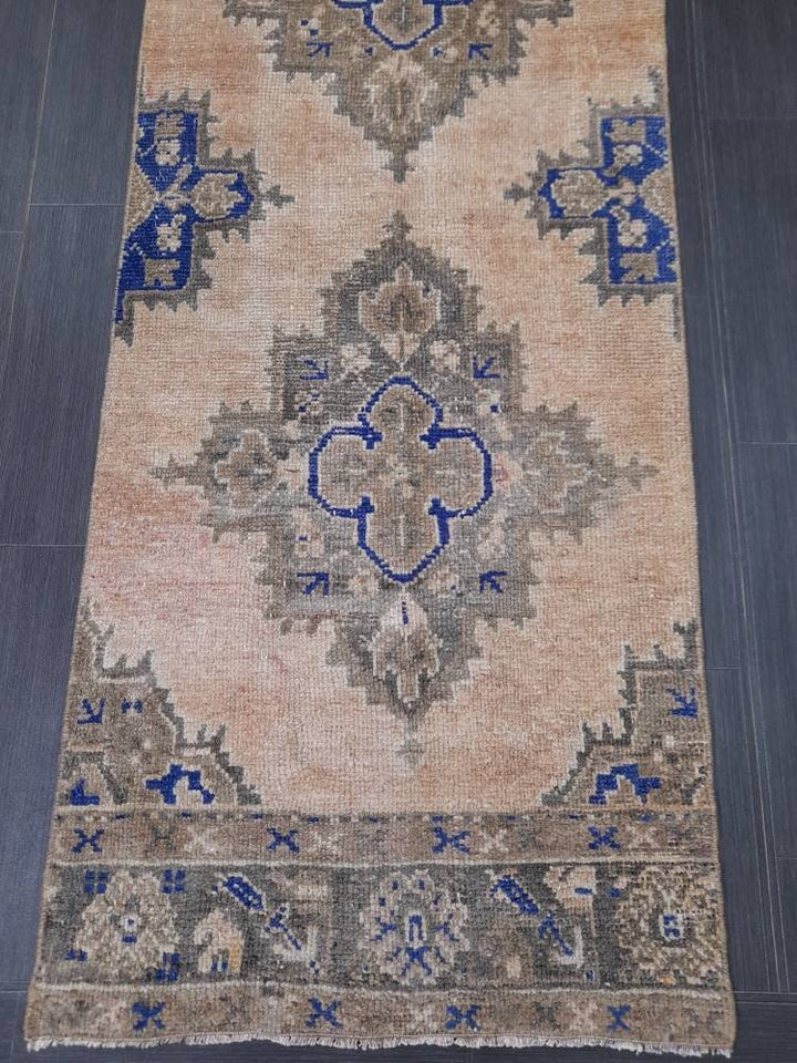 Turkish Runner Rug 2' 7" x 11' 7" Hand-Knotted reverse