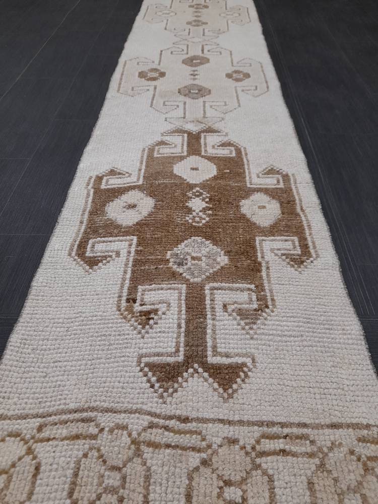 Turkish Runner Rug 1' 10" x 10' 6" Hand-Knotted reverse