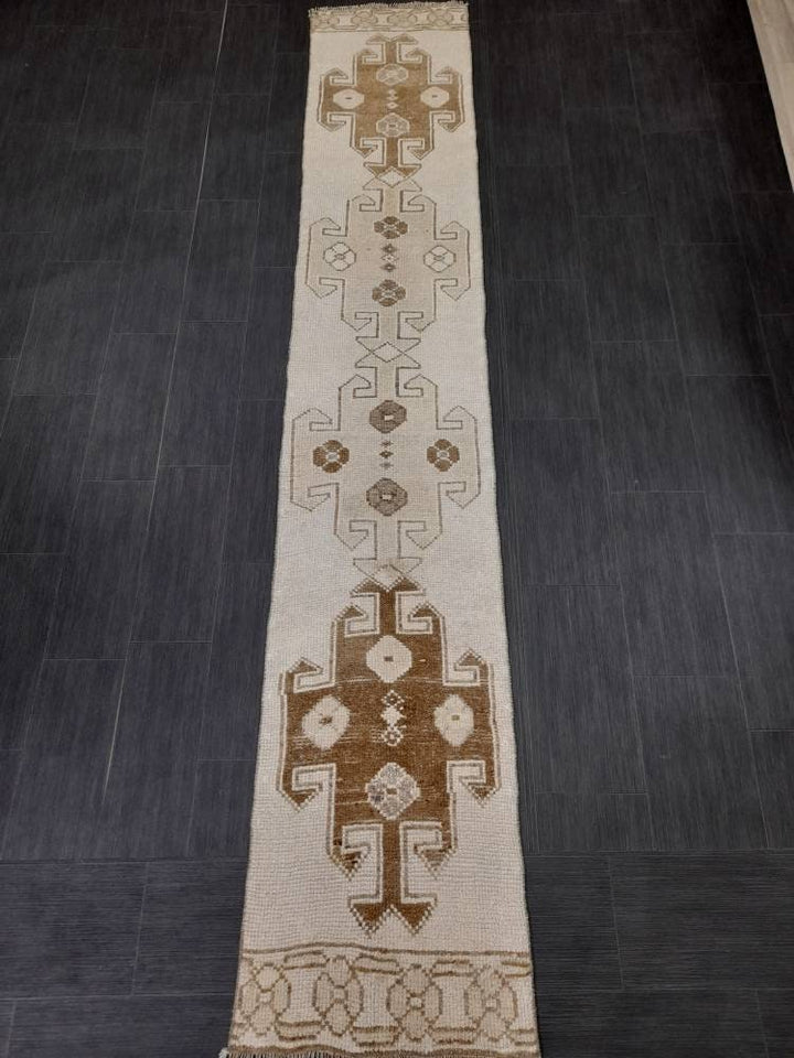 Turkish Runner Rug 1' 10" x 10' 6" Hand-Knotted pattern