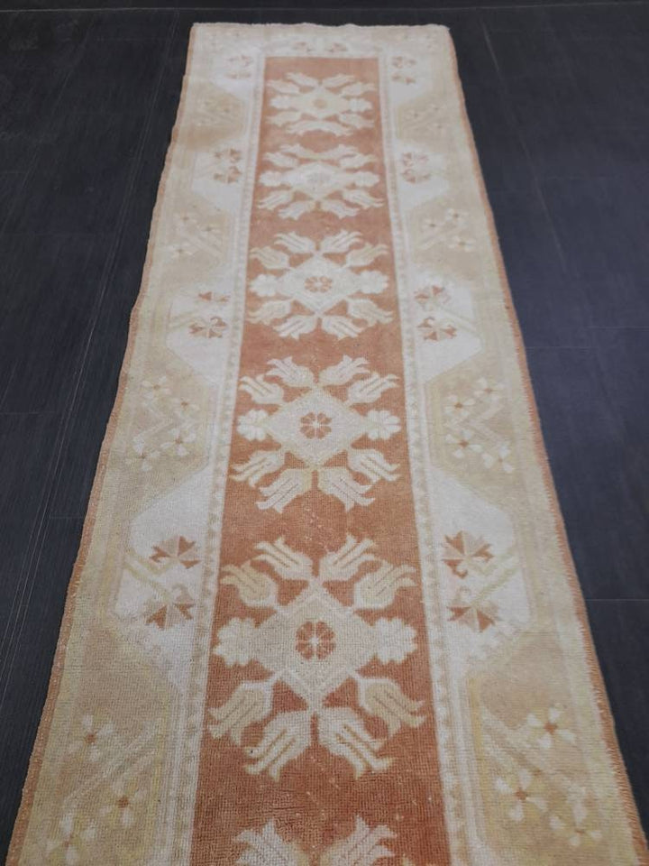Navy Turkish Runner Rug 2' 5" x 10' Hand-Knotted field