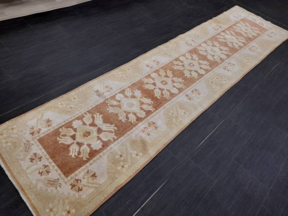 Navy Turkish Runner Rug 2' 5" x 10' Hand-Knotted reverse