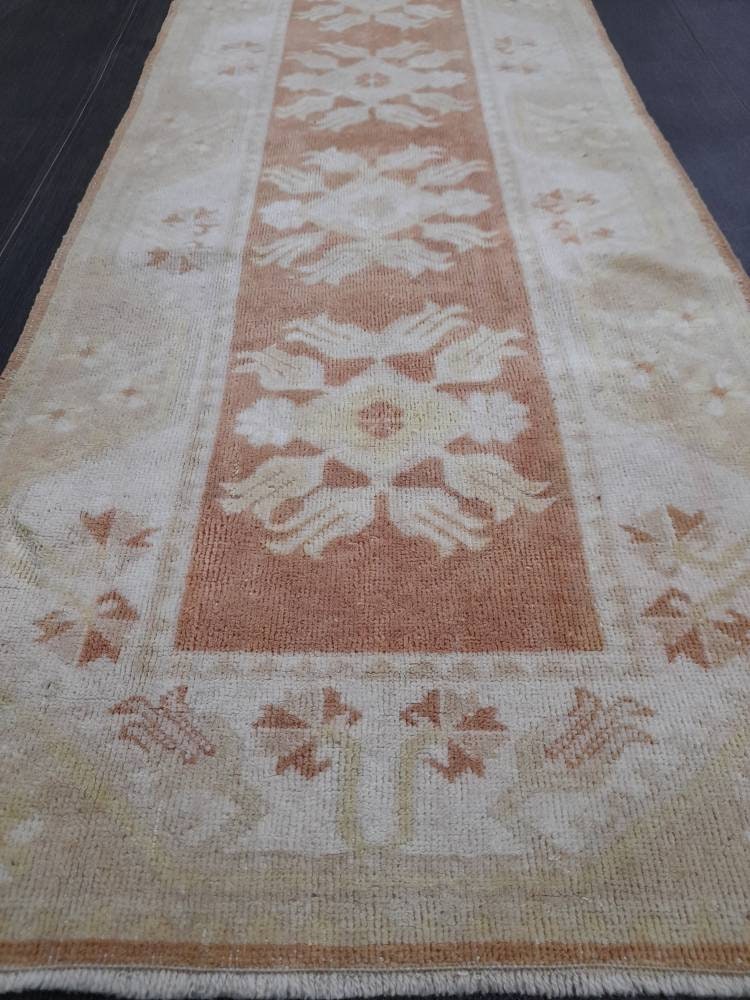 Navy Turkish Runner Rug 2' 5" x 10' Hand-Knotted detail