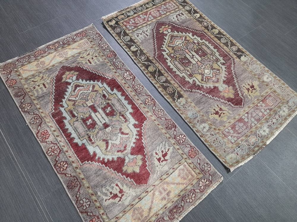 Beige Turkish Runner Rug 1'8" x 3'2" Hand-Knotted