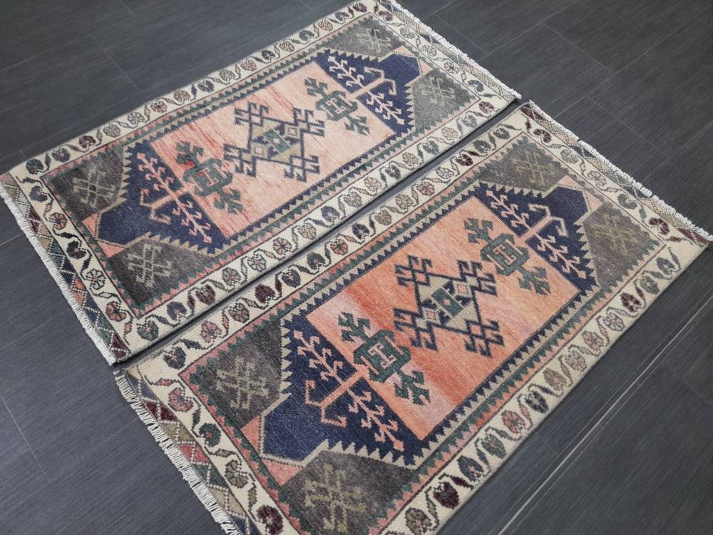 Beige Turkish Runner Rug 1' 8" x 3' 6" Hand-Knotted