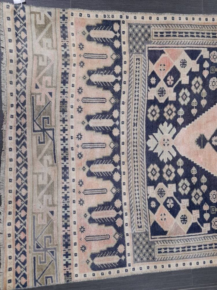 Blue Turkish Runner Rug 3' 1" x 8' 10" Hand-Knotted | No. WR22088