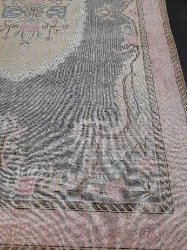 Blue Turkish Oushak Rug 6' 7" x 10' 5" Hand-Knotted | No. WR20163
