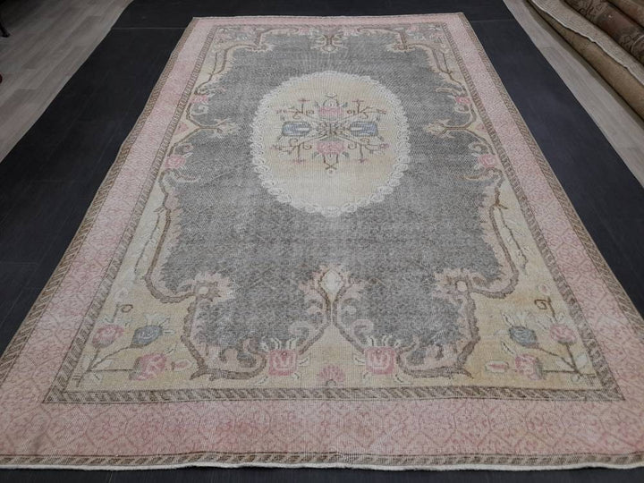 Blue Turkish Oushak Rug 6' 7" x 10' 5" Hand-Knotted | No. WR20163