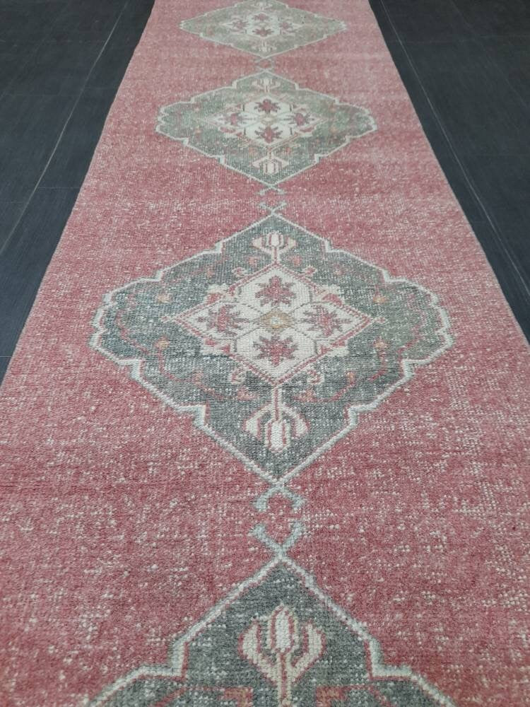 Beige Turkish Runner Rug 2' 8" x 10' 9" Hand-Knotted | No. WR82539