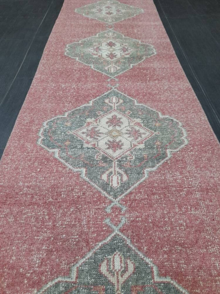 Beige Turkish Runner Rug 2' 8" x 10' 9" Hand-Knotted | No. WR82539