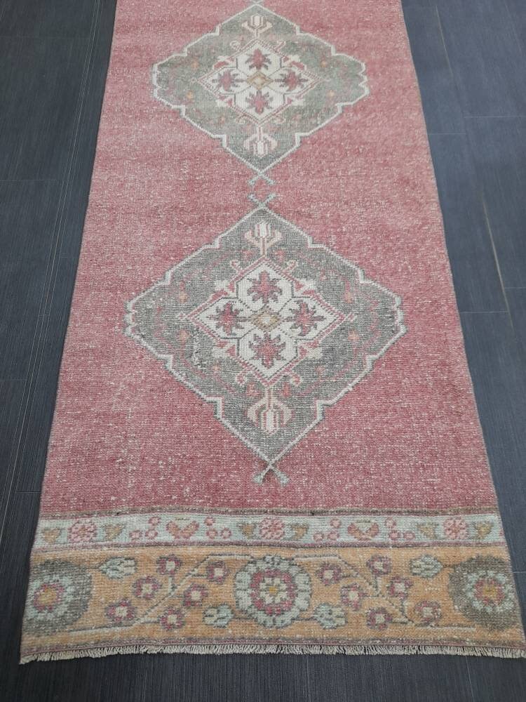 Beige Turkish Runner Rug 2' 8" x 10' 9" Hand-Knotted | No. WR82539