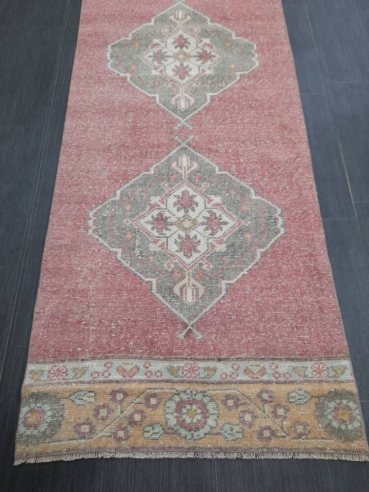 Beige Turkish Runner Rug 2' 8" x 10' 9" Hand-Knotted | No. WR82539