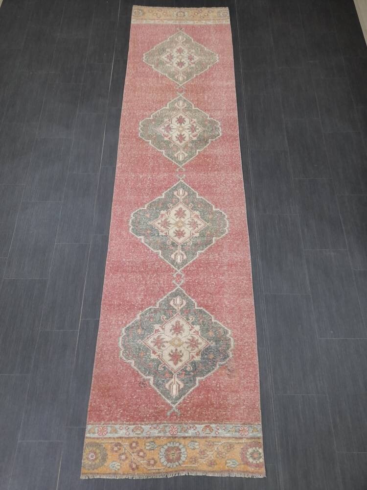 Beige Turkish Runner Rug 2' 8" x 10' 9" Hand-Knotted | No. WR82539