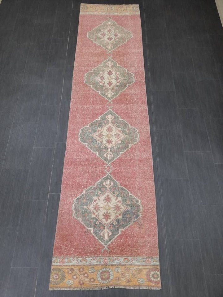 Beige Turkish Runner Rug 2' 8" x 10' 9" Hand-Knotted | No. WR82539