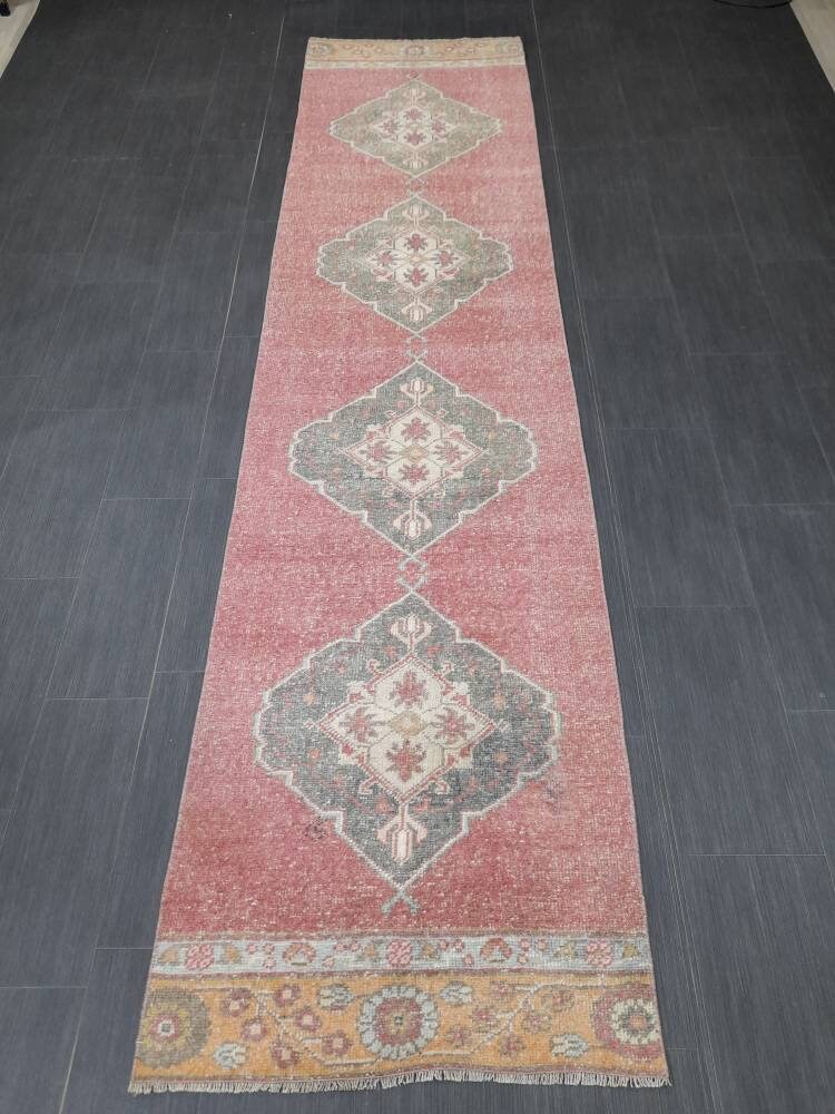 Beige Turkish Runner Rug 2' 8" x 10' 9" Hand-Knotted | No. WR82539