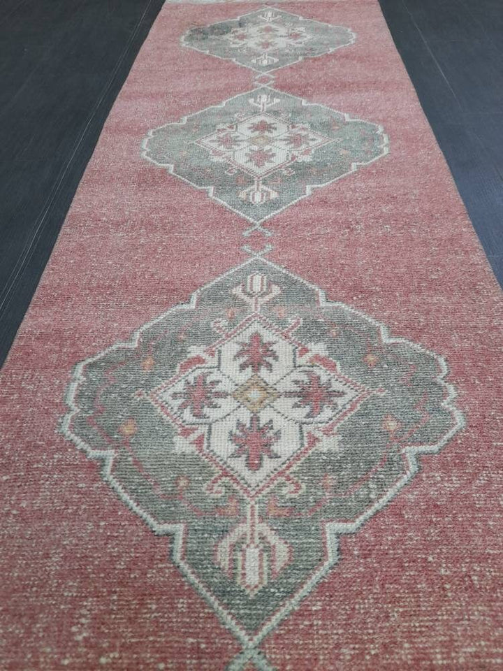 Beige Turkish Runner Rug 2' 8" x 10' 9" Hand-Knotted | No. WR82539