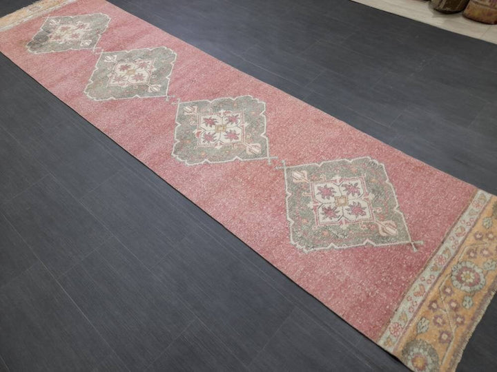Beige Turkish Runner Rug 2' 8" x 10' 9" Hand-Knotted | No. WR82539