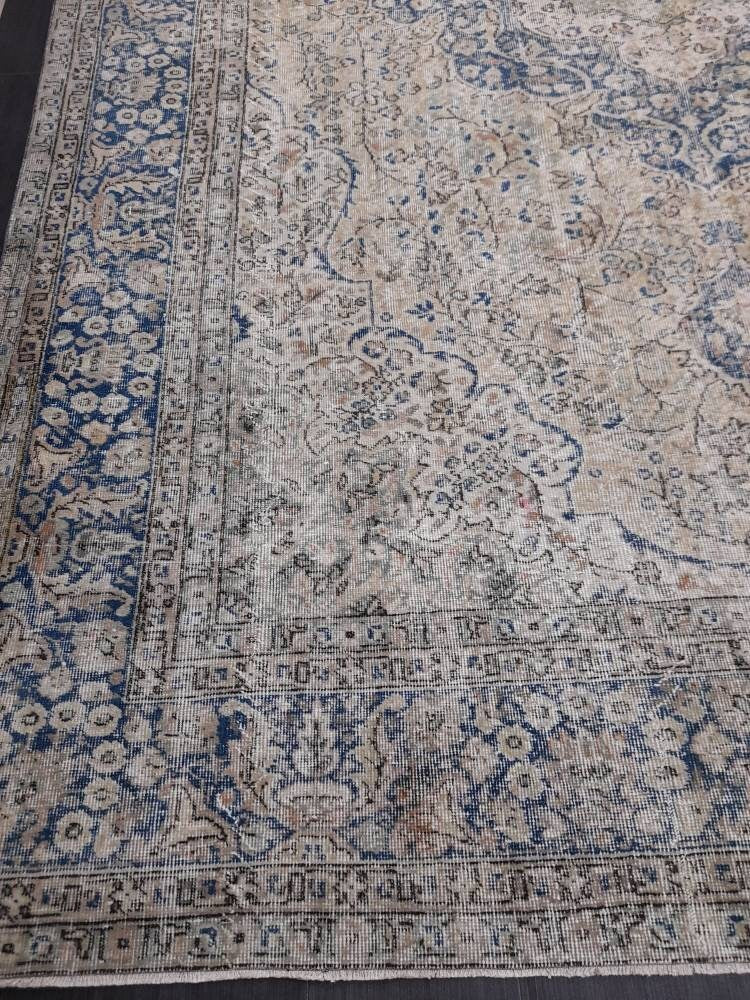 Beige Turkish Oushak Rug 8' 7" x 12' 6" Hand-Knotted | No. WR89397