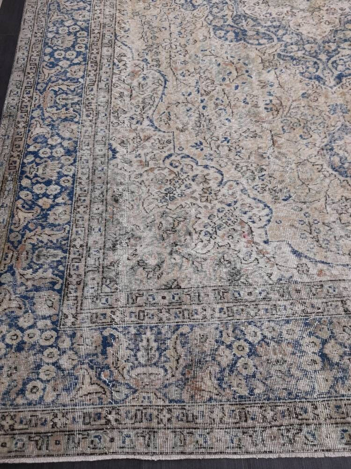 Beige Turkish Oushak Rug 8' 7" x 12' 6" Hand-Knotted | No. WR89397