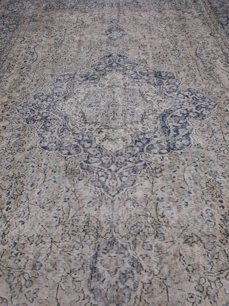Beige Turkish Oushak Rug 8' 7" x 12' 6" Hand-Knotted | No. WR89397