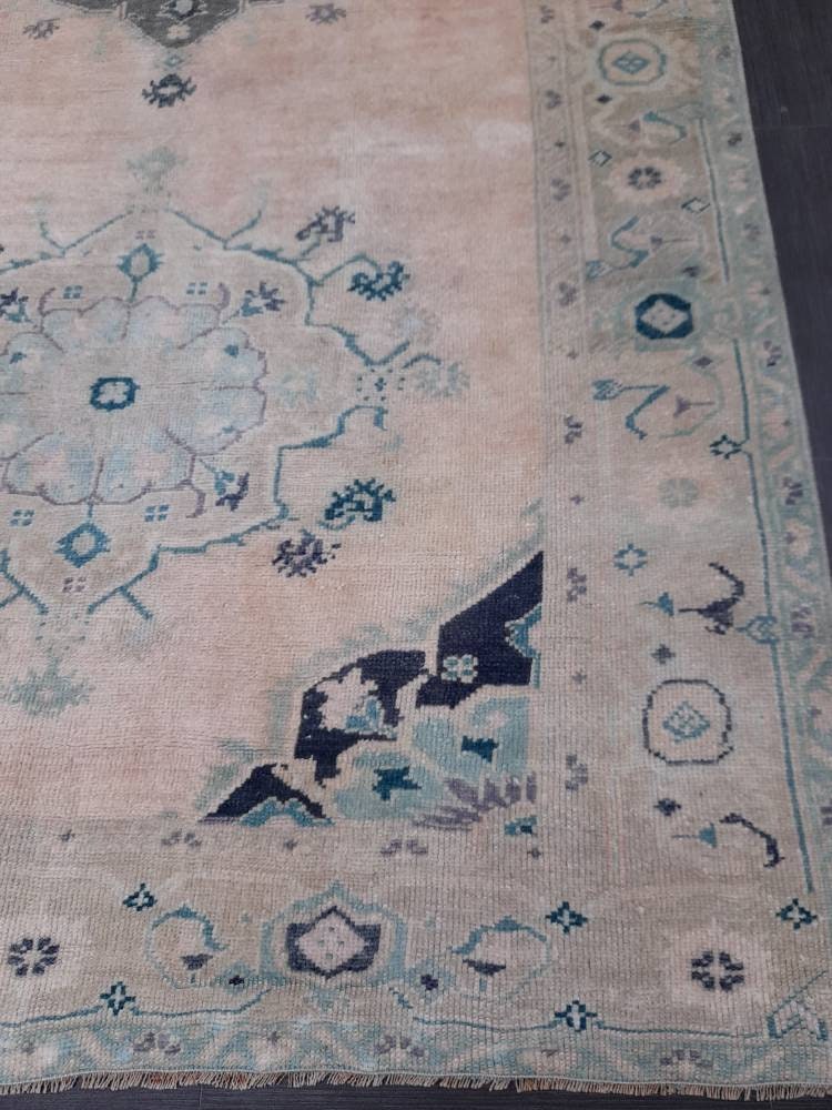Beige Turkish Oushak Rug 5' 1" x 10' 6" Hand-Knotted view
