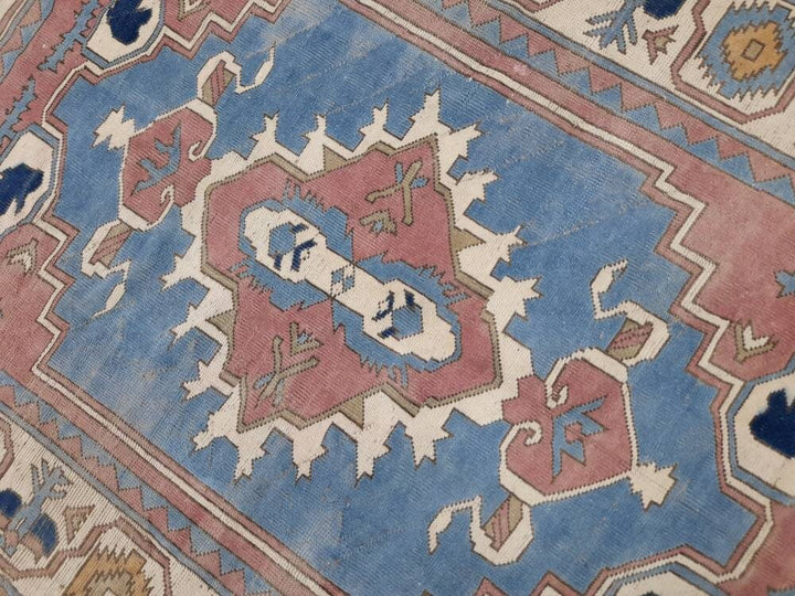 Blue Turkish Runner Rug 5' 8" x 7' 9" Hand-Knotted | No. WR71523