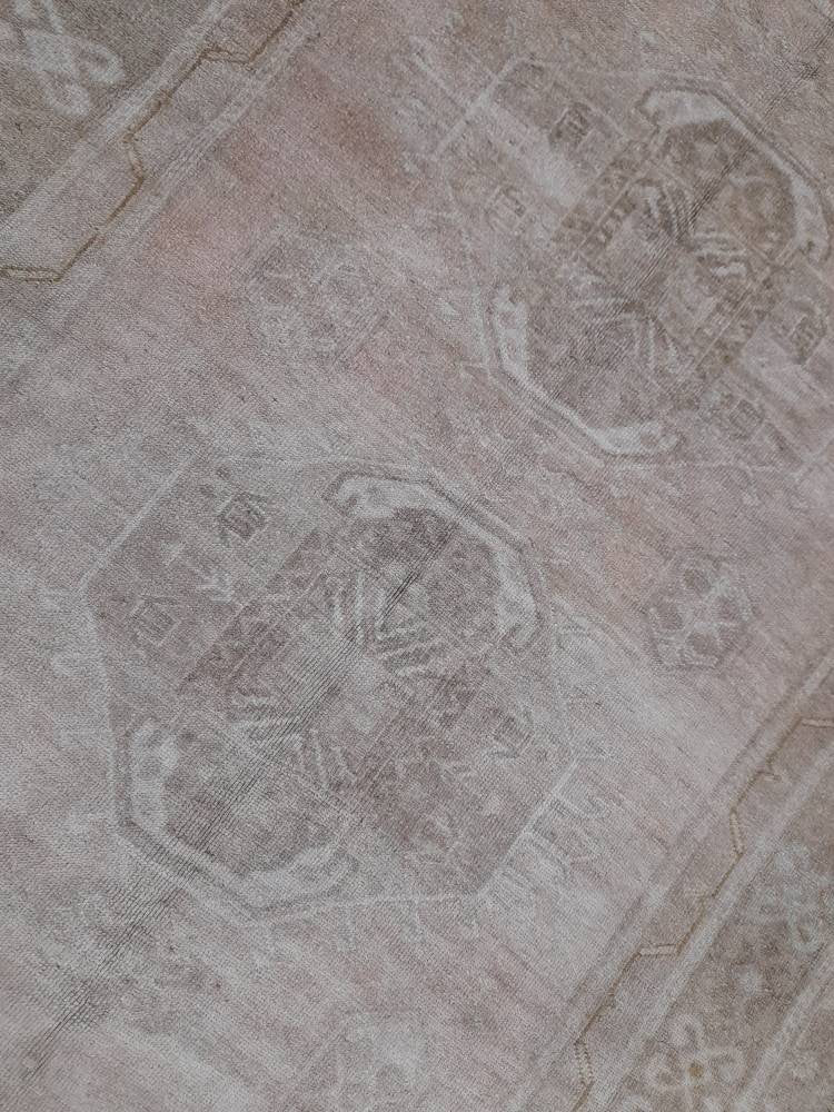Beige Turkish Runner Rug 5' 10" x 10' 6" Hand-Knotted reverse