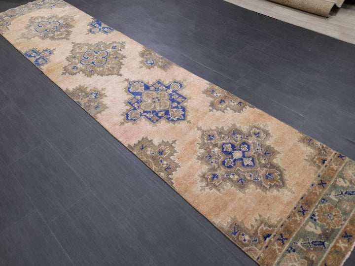 Turkish Runner Rug 2' 7" x 11' 7" Hand-Knotted