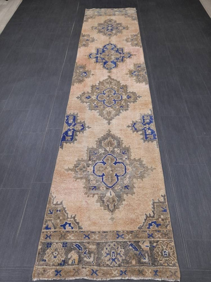 Turkish Runner Rug 2' 7" x 11' 7" Hand-Knotted close-up
