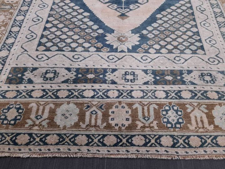 Beige Turkish Oushak Rug 5' 2" x 6' 10" Hand-Knotted view 9