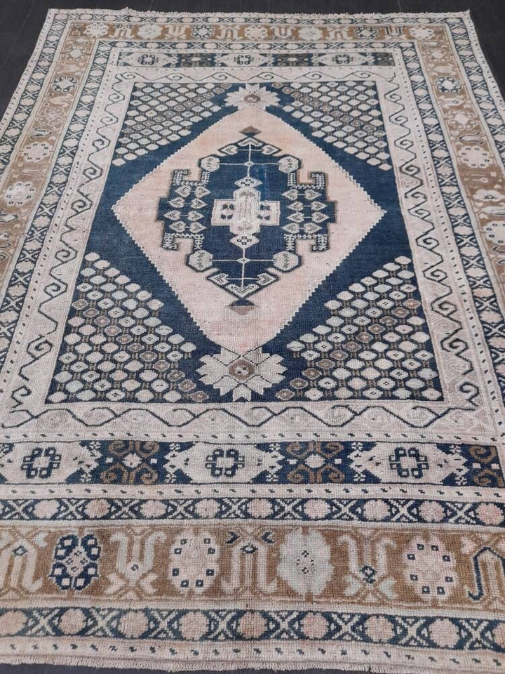 Beige Turkish Oushak Rug 5' 2" x 6' 10" Hand-Knotted view