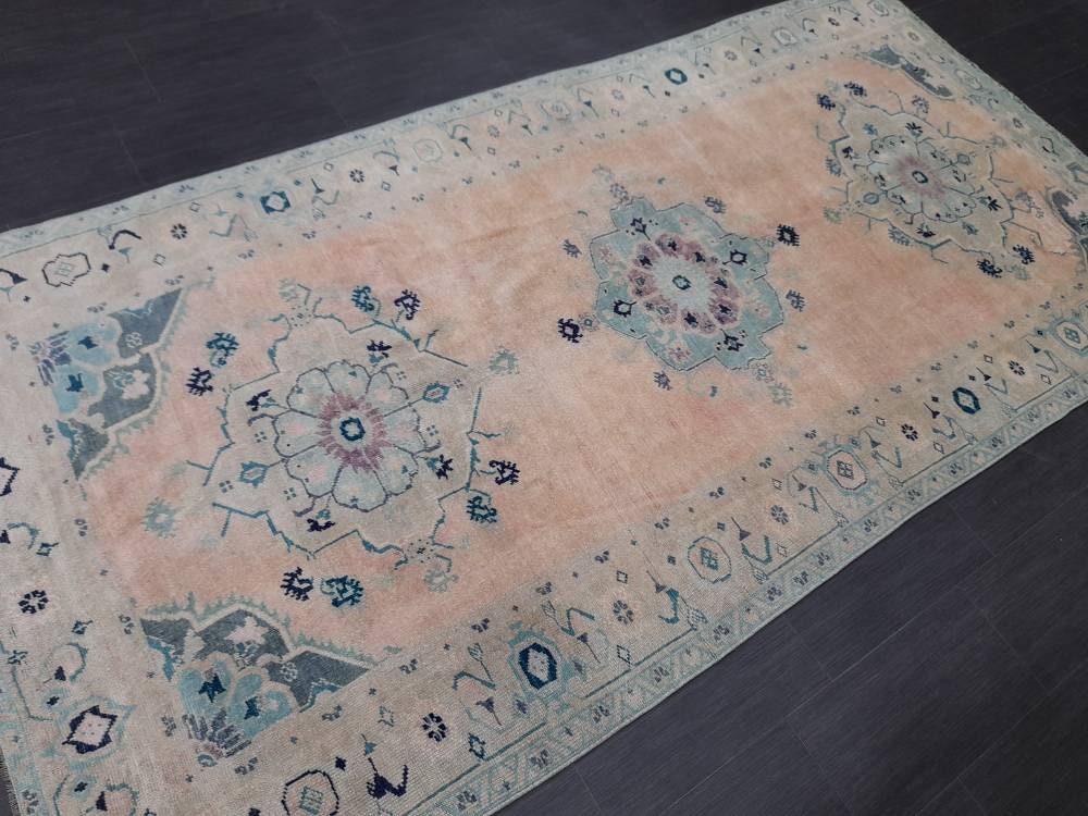 Beige Turkish Runner Rug 5' x 10' Hand-Knotted