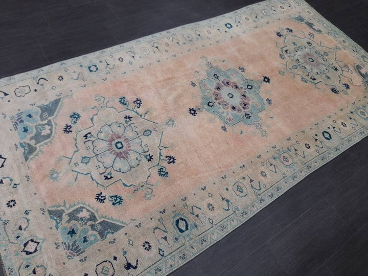 Beige Turkish Runner Rug 5' x 10' Hand-Knotted