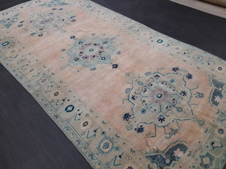 Beige Turkish Runner Rug 5' x 10' Hand-Knotted view