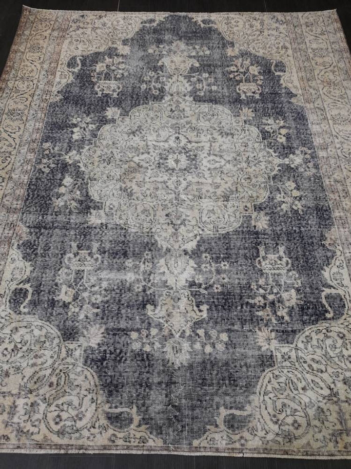 Blue Turkish Oushak Rug 6' 6" x 7' 10" Hand-Knotted | No. WR91692