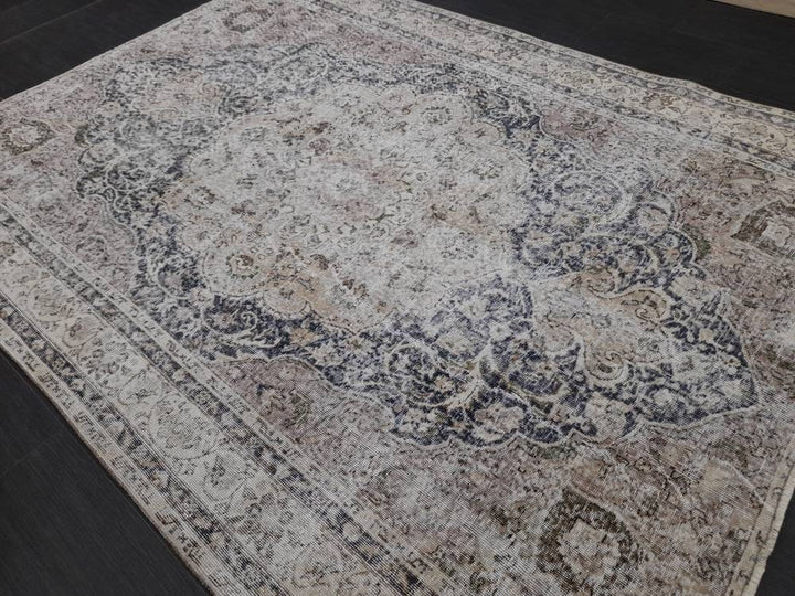 Blue Turkish Oushak Rug 6' 1" x 8' 3" Hand-Knotted | No. WR40101