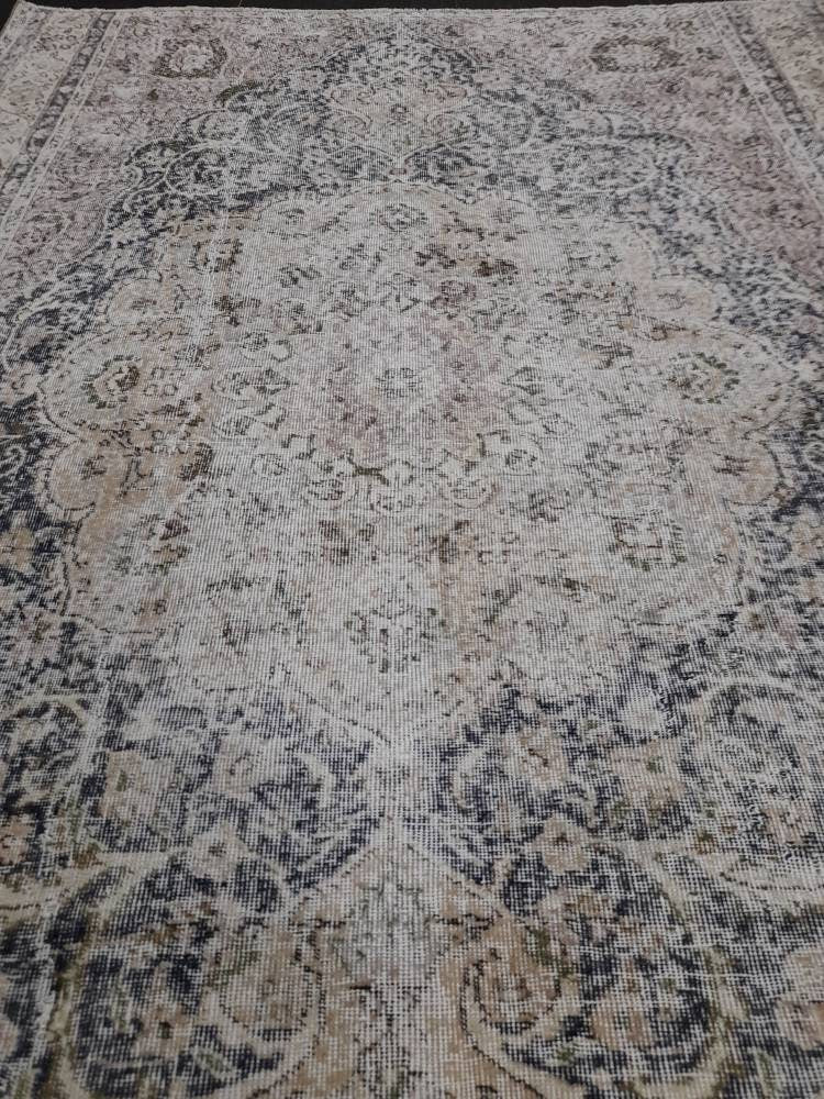 Blue Turkish Oushak Rug 6' 1" x 8' 3" Hand-Knotted | No. WR40101
