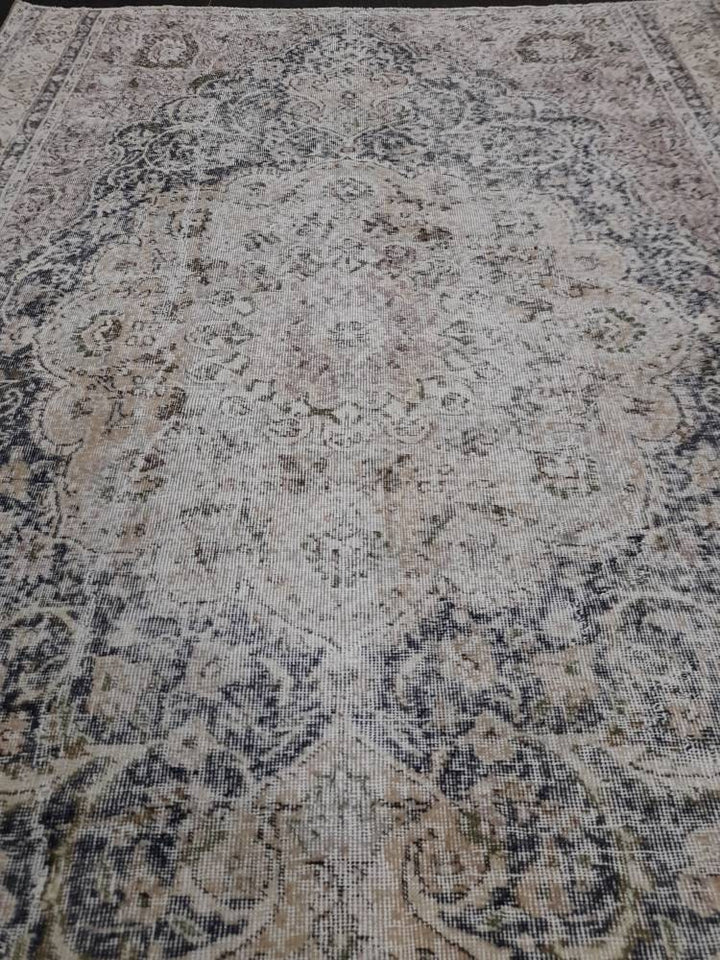Blue Turkish Oushak Rug 6' 1" x 8' 3" Hand-Knotted | No. WR40101