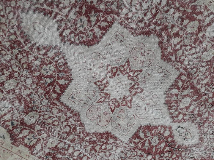 Red Turkish Oushak Rug 6' 7" x 9' Hand-Knotted view 9