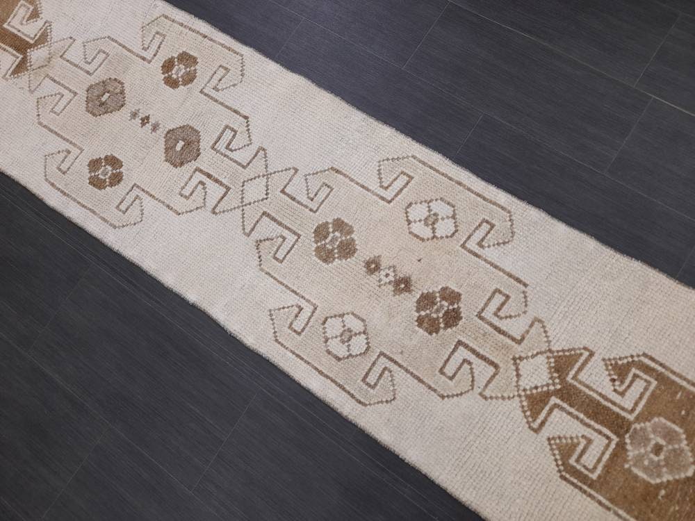 Turkish Runner Rug 1' 10" x 10' 6" Hand-Knotted field