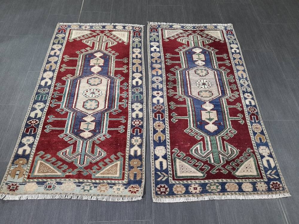 Beige Turkish Runner Rug 1' 10" x 3' 7" Hand-Knotted