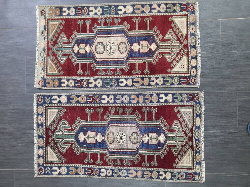 Beige Turkish Runner Rug 1' 10" x 3' 7" Hand-Knotted close-up